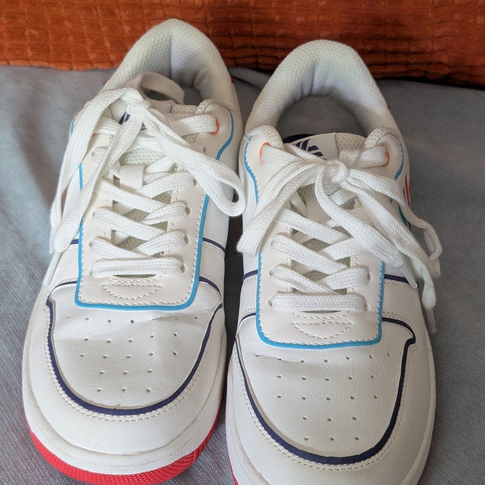 Colorful White Sneakers with Red Soles - Picture 3 of 8